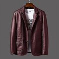 thumbnail image 2 of Nuevo y atractivo traje negro, chaqueta de cuero para hombre, abrigo holgado de tendencia para hombre, chaqueta Bomber para hombre, ropa de otoño, chaqueta de cuero para hombre locomotora, 2 of 4