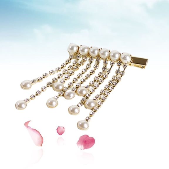 Yardwe Decorative Hair Clips Rhinestone Tassel Hairpins For Women 1Pack 2.4x2.8x0.4In