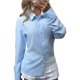 thumbnail image 2 of Camisa de Larga Abotonada para Mujer, Estilo Casual, con Solapa, Ideal para el Trabajo Camisa A Rayas Estilo Y2K Azul S, 2 of 9