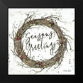 thumbnail image 2 of Jacobs, Cindy 15x15 Black Modern Framed Museum Art Print Titled - Seasons Greetings Wreath, 2 of 5