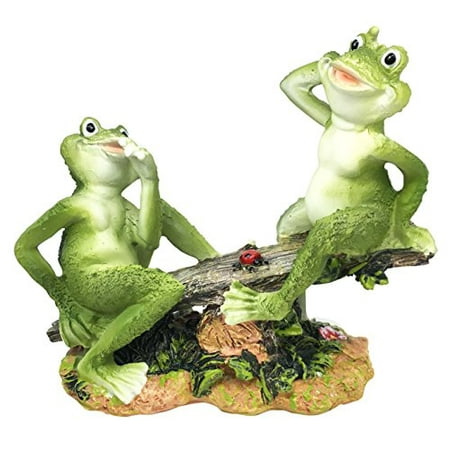 Summer Cottage Collection Summer Fun Cottage Garden Frogs Playing On Seesaw With Ladybug Figurine Collectible For Frog Toad Lovers As Home Decorative ()