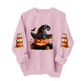 thumbnail image 5 of VKOYWKM Women's Halloween Print Crew Neck Sweatshirt Cute Spooky Graphic Sweatshirts Oversized Long Sleeve Sweatshirts Fall Pullover, 5 of 6
