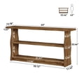 thumbnail image 4 of Finmind Solid Wood Console Table, 63 Inch Rustic Pinewood Entryway Table with Storage Shelves, 3-Tier Sofa Console Behind the Couch for Hallway, Foyer, Living Room, Rustic Brown, 4 of 9