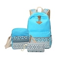thumbnail image 1 of Jumpingount de lona de 3 piezas, conjunto organizador de hombro, gran capacidad, cremallera, estilo étnico, mochilas escolares, bolsa de viaje Mochilas Cielo azul Jumpingount  AP012757-05, 1 of 6