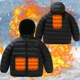 thumbnail image 3 of Zwiiyzr 4-14Y Solid Heated Jacket for Boys Girls , Youth Kids Jackets Winter Coats Heated Clothing [Battery Not Included] Black, 3 of 9