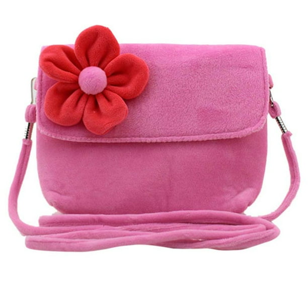 Fysho Little Girls Plush Flowers Crossbody Shoulder Bag Handbag Fashion Messenger Bag Walmart