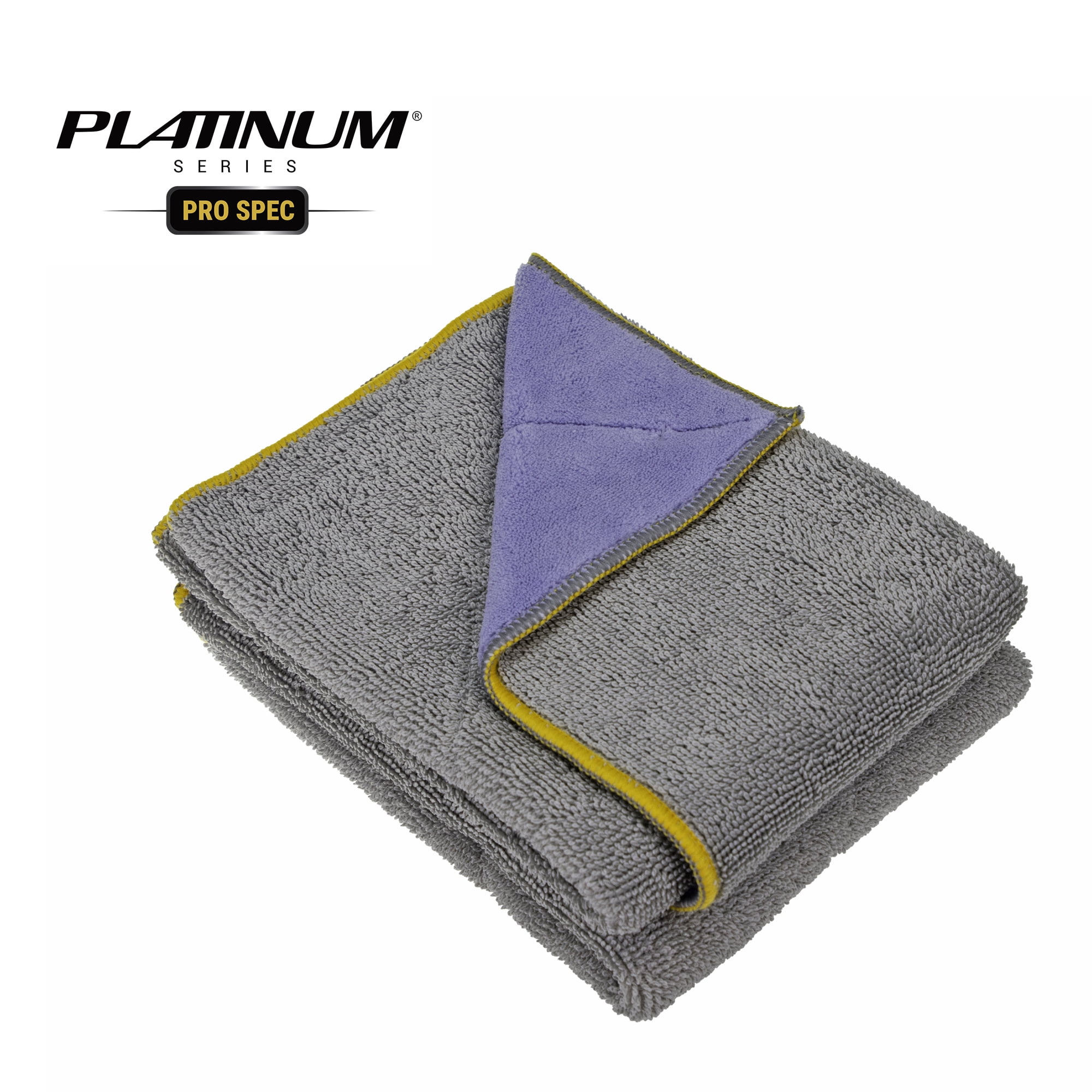 Platinum Series Pro Spec 18x18 Inch Twisted Terry Coral Fleece Microfiber Car Cleaner Towels, 2 Pack
