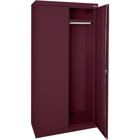 Elite Series Wardrobe Cabinet with Adjustable Shelf, 36"W x 24"D x 72"H, Burgundy