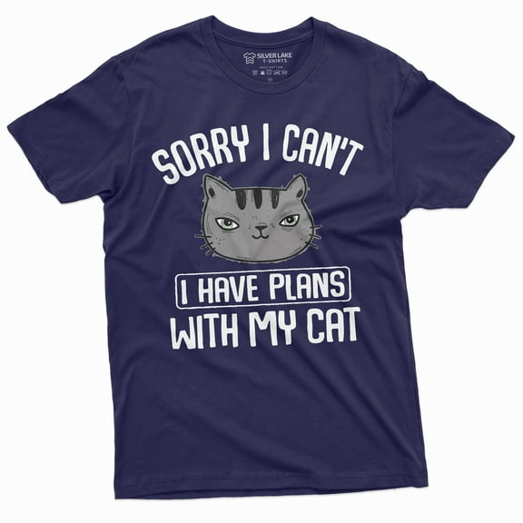 Pet Tee Sorry I Cant I Have Plans With My Cat Funny Pet-Lover Cat Peson T-Shirt