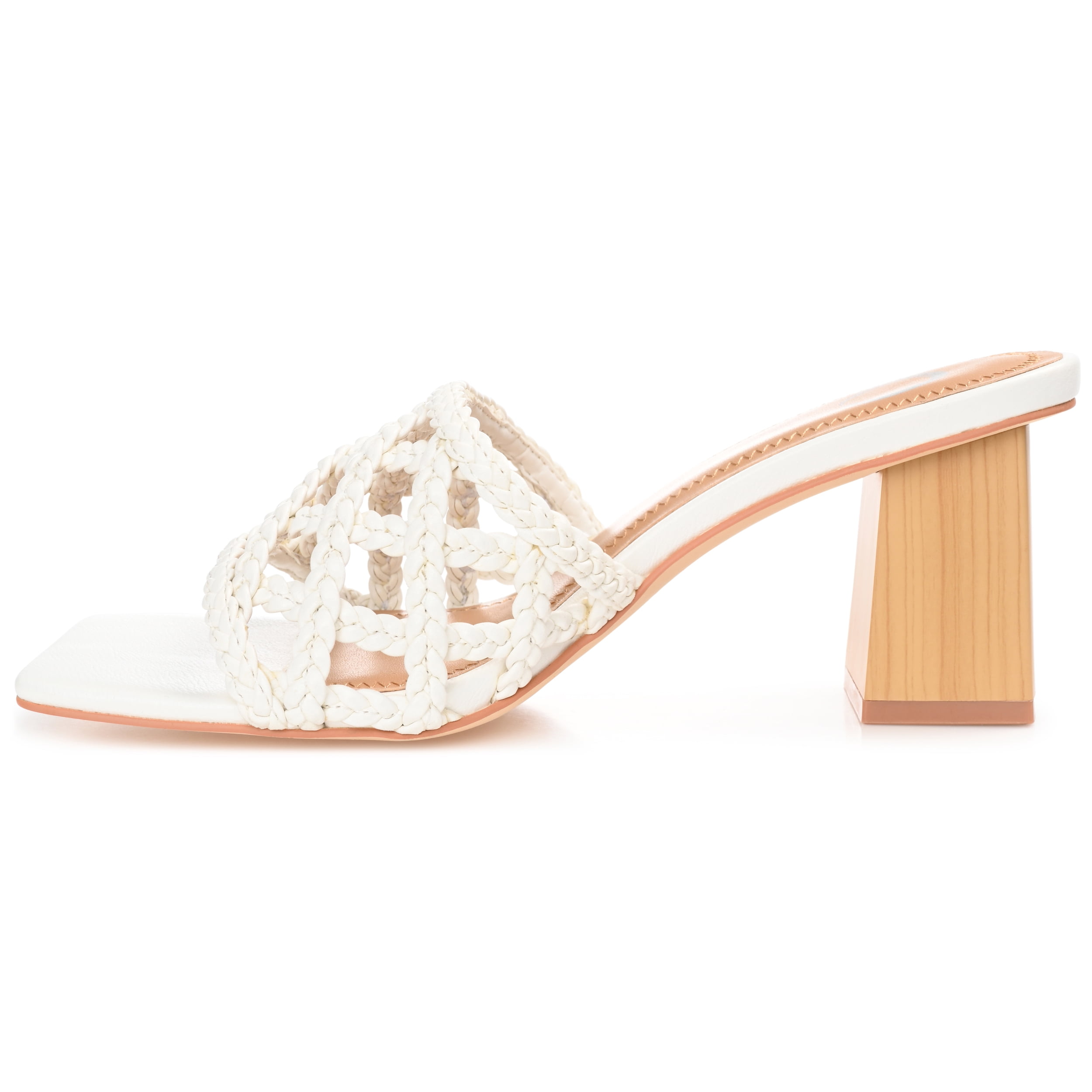 Journee Womens Evvie Open Square Toe Block Heel Sandals