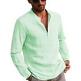 thumbnail image 1 of FOCUSNORM Men's Long Sleeve T-Shirt Loose Fit Tops Solid Color Blouse, 1 of 9
