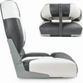 thumbnail image 4 of NORTHCAPTAIN Deluxe Low Back Folding Boat Seat Stainless Steel Screws Included,White/Charcoal(2 Seats), 4 of 5