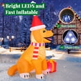 thumbnail image 3 of GOOSH Christmas Inflatables 5 FT Christmas Dog Inflatable with Built-in LED Lights, Blow up Christmas Dog Seating beside Signpost and Gift Boxes, Outdoor Christmas Decorations for Xmas Holiday Party, 3 of 7