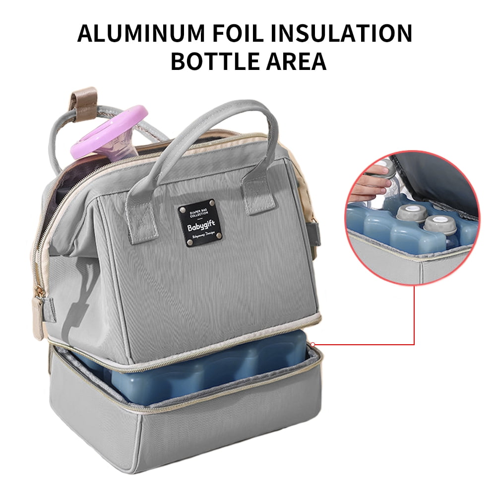 Breast Pump Backpack - Insulation Lunch Bag Diaper Bag Portable Mommy Bag with Double Layer for Women Women