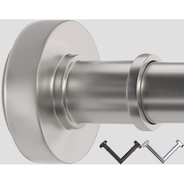 Tringle de Rideau de Douche à Tension en Nickel Brossé – Réglable de 18 à 79 Pouces, Convient aux Espaces de 20 à 78 Pouces (Idéal pour Salles de Bain de 72 Pouces de Large), Tringle à Ressort Résistante à la Rouille Sans Perçage pour Salle de Bain