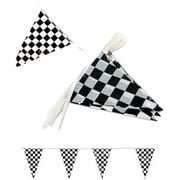 Tytroy Racing Pennant Flag Banners Black White Checkered Nascar Race Car Party Decor 100ft