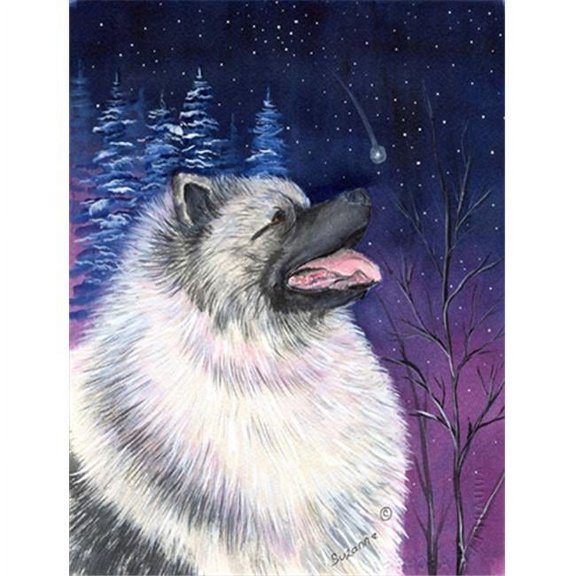 Starry Night Keeshond Flag - Garden Size
