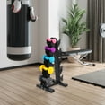 thumbnail image 6 of BalanceFrom 56 lb Neoprene Coated Iron Dumbbell Hex Weights Set with Stand, Color-Coded, 6 of 10