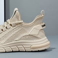 thumbnail image 6 of Domzle Women's Walking Shoes Comfortable Cushion Running Tennis Shoes Non-Slip Athletic Workout Cross Training Sports Fashion Sneakers Beige 37, 6 of 9