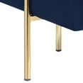 thumbnail image 4 of 16 Inch Modern Ottoman, Square Padded Seat, Brass Metal Legs, Blue Velvet- Saltoro Sherpi, 4 of 5
