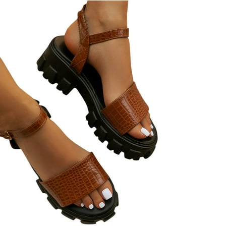

Cathalem Snakeskin Wedge Sandals for Women Sandals For Women Ladies Fashion Toe Causal Shoes Closed Toe Sandals for Women Size 12 Brown 8