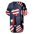 thumbnail image 5 of Hauts d'Été Grande Taille pour Femmes, T-Shirts Décontractés à Col Rond Imprimé, Manches Courtes, Blouse Ample, Col en V, en Liquidation, 5 of 5
