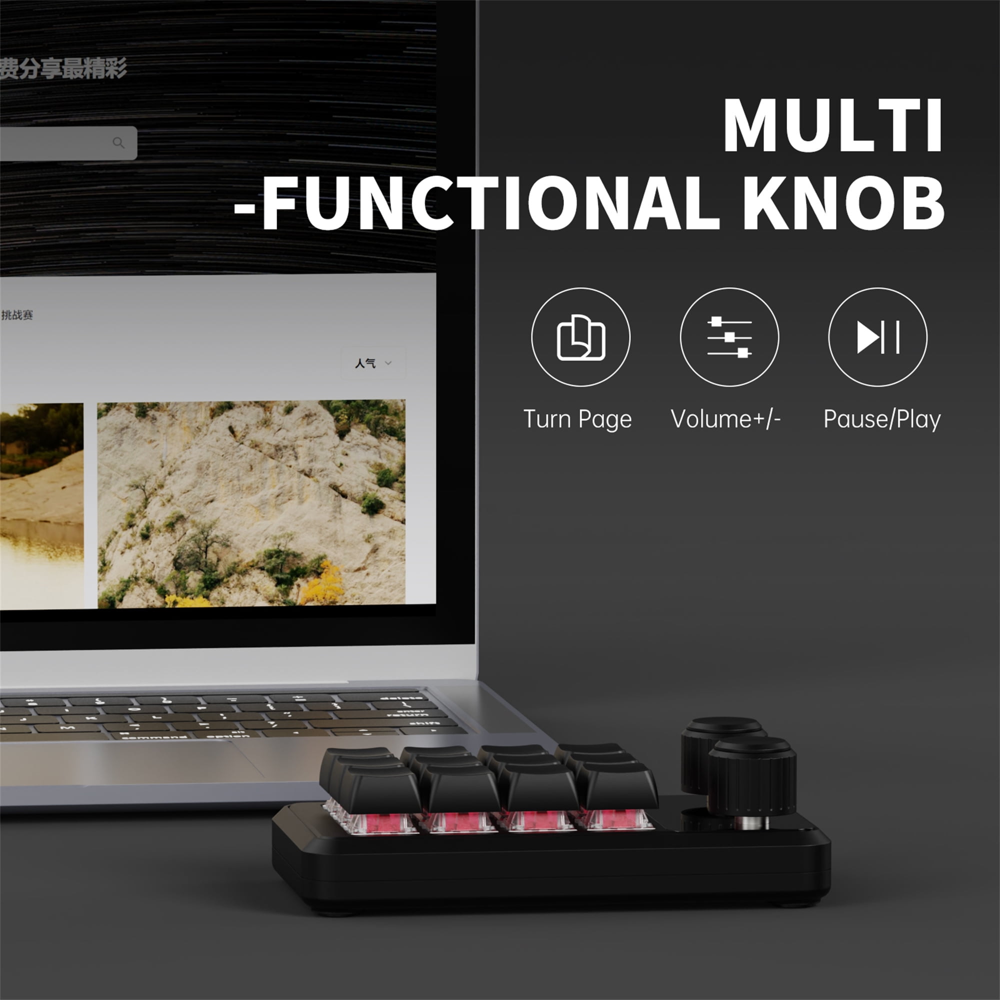 SIKAI CASE Macro Mechanical Keyboard,12-Keys Gaming Keyboard Fully Programmable Keypad Hotswap Keypad with RGB for Game Editing PS