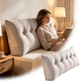 thumbnail image 2 of Headboard Pillow Triangular Bedside Cushion Bed Sofa Backrest Support Reading Pillow, Headboard Pillow for Sitting Up Reading or Working, 2 of 4