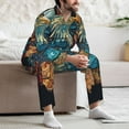 thumbnail image 7 of Kdxio Stained Glass Eagle USA Men’s Pajama Set Pajamas For Men 2 Piece PJ Set with Men Pajama Pants and Long Sleeve T-Shirt Lounge Set-XX-Large, 7 of 7