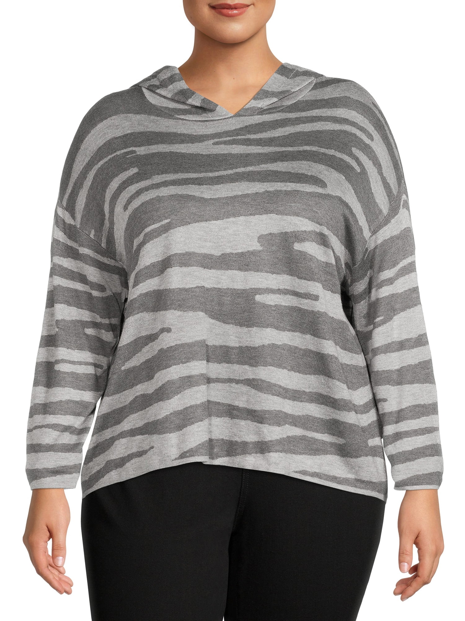 Jacquard Hoodie Sweater - Walmart 