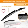 thumbnail image 3 of ALLTIMES Universal Rear Trunk Spoiler Lip Wing Rear Roof Wing, 46"~54" Adjustable PU Rubber Glossy Black with Double Side Tape, 3 of 12