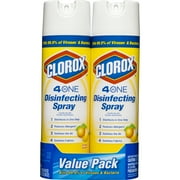 Clorox 4 in One Disinfecting Spray, Two 19 oz Spray Cans