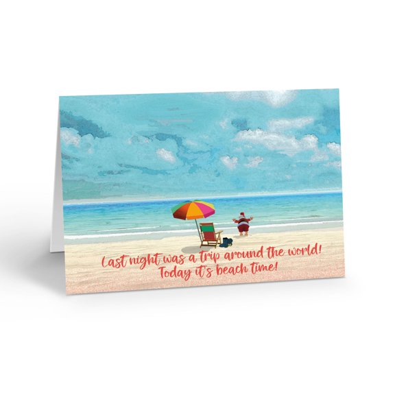 It's Beach Time Christmas Card - 18 Cards and 19 Envelopes - 30096
