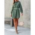 thumbnail image 2 of Sarapandan Women's corduroy shirt dress, mini corduroy dress Sarapandan, 2 of 4