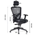 thumbnail image 5 of Livearty Adjustable Full Mesh Mid-Back Swivel Office Chair with Armrest & Headrest, Task Computer Desk Arm/Head Rest Chair, Black, 5 of 5