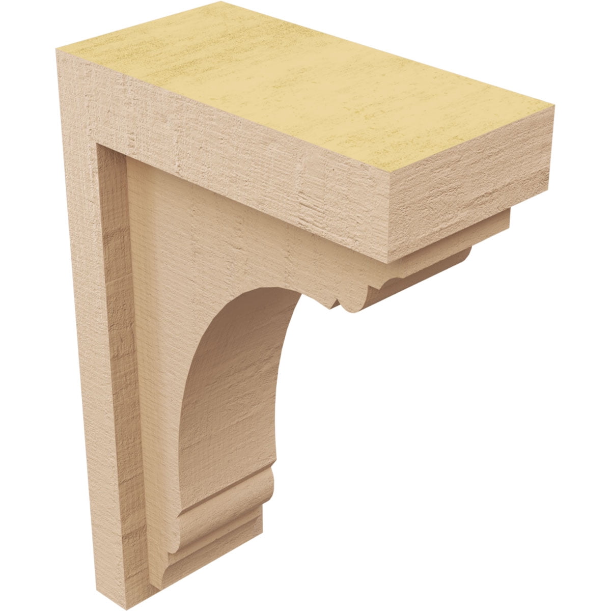 3"W x 6"D x 9"H Classic Warren Rough Cedar Woodgrain TimberThane Corbel, Primed Tan