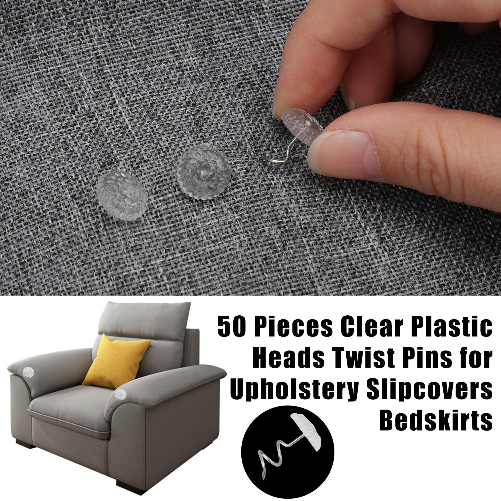 50Pcs Bedskirt Pins Twist Push Pins For Headliner Repair Upholstery _S