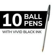 BIC Cristal Xtra Smooth Medium Point Ball Pen, School Supplies, 1.0 mm, Black, 10-Count