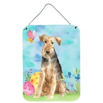 Easter Eggs Welsh Terrier Wall or Door Hanging Prints