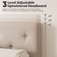 thumbnail image 5 of Frostbloom Full Size Linen Upholstered Platform Bed Frame with Adjustable Headboard, Beige, 5 of 8