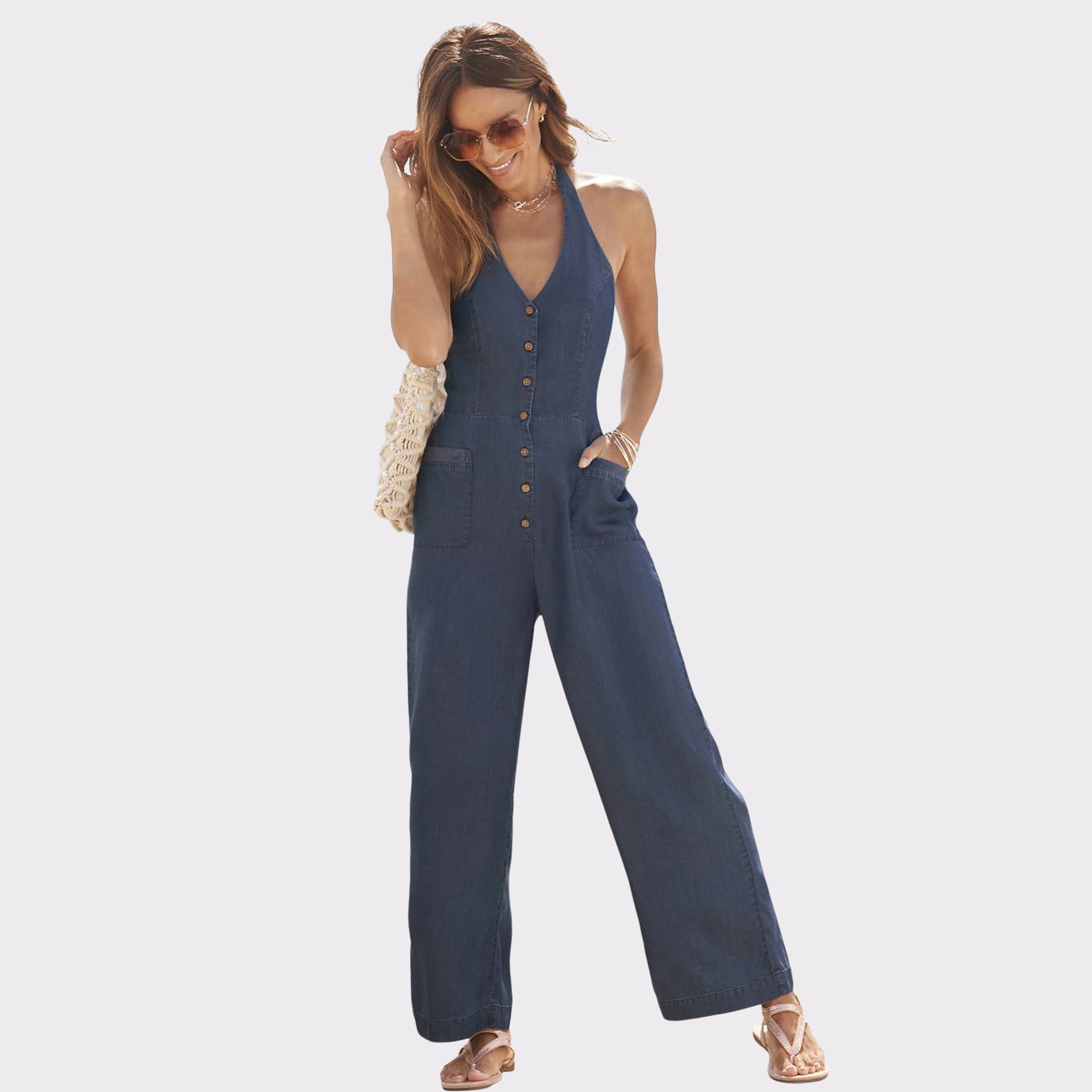 Vince Camuto Velvet Twist-Front Jumpsuit - Walmart.com
