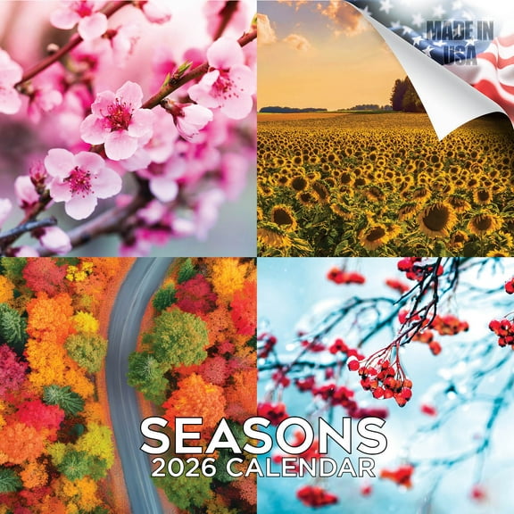 2025 2026 Seasons Calendar - Scenic Monthly Wall Calendar - 12 x 24 Open - Thick No-Bleed Paper - Giftable - Academic Teacher's Planner Calendar Organizing & Planning - Made in USA
