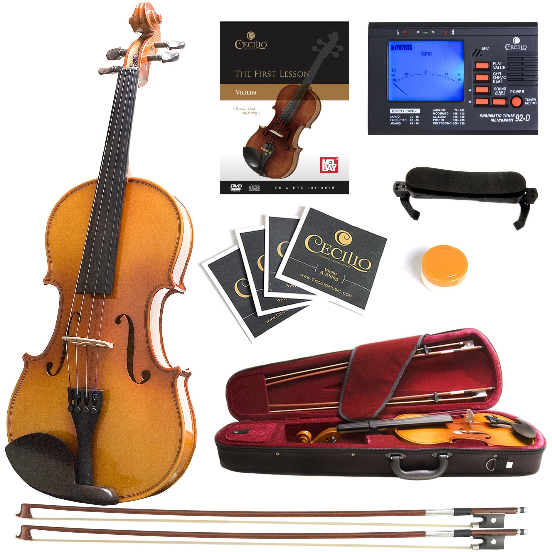 Mendini by Cecilio Violin Instrument - MV400 Size 4/4 Acoustic