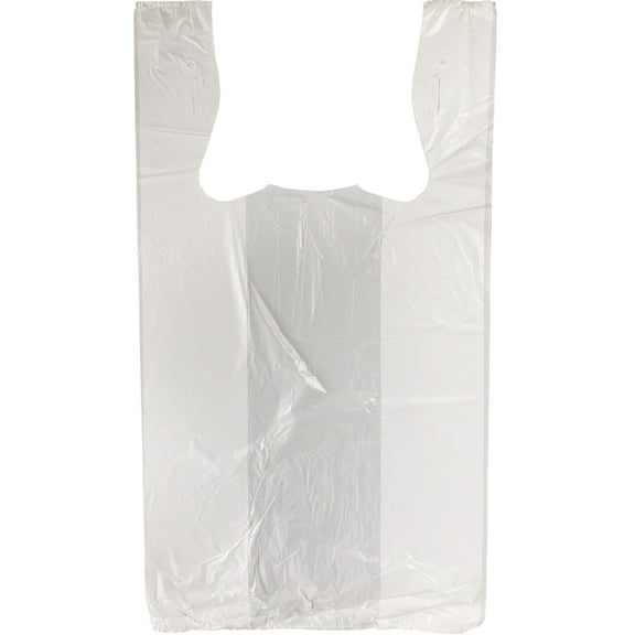 Interplas MB-T-24HD White T-Shirt Bags, 0.65 Mil, HDPE, 21-Inch Height, 11.5-Inch Width (Case of 1000)