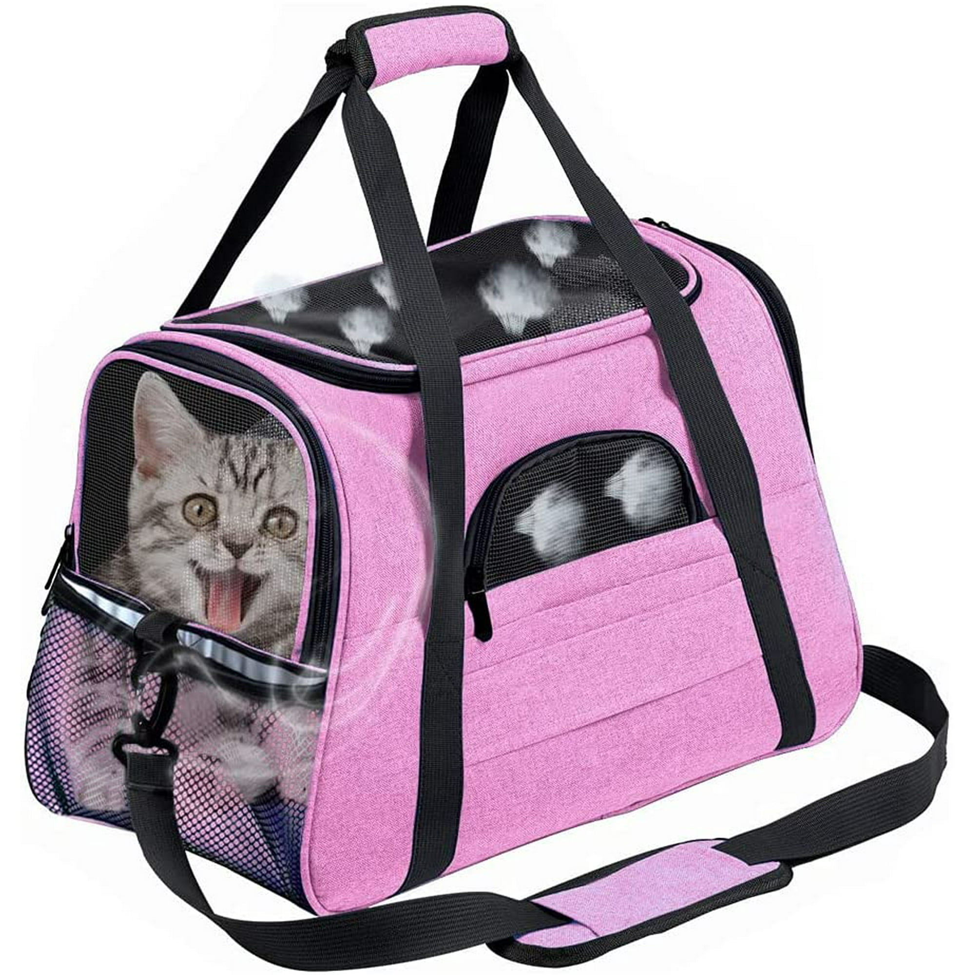 Iguohao Cat Carrier Bag For Airline Approved Pet Kitty Carrier Camping Hiking Traveling Bag Puppy Dog Carriers For Small Dogs For Medium Cats Small Ca