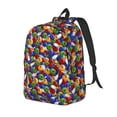 thumbnail image 1 of Easygdp Bowling Colorful Mochila de Lona Resistente para Laptop, Compatible con Laptops de 15 a 17 pulgadas, Ideal para Escuela, Trabajo y Viajes-Small, 1 of 5