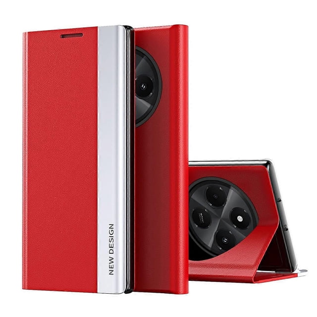 Case For Xiaomi Redmi 14C 4G 14R 5G Poco C75 4G Anti-Drop Leather Phone Cover with Stand - Black