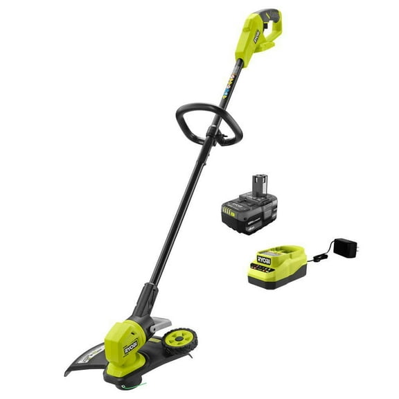 ONE  18V 13 in. Cordless Battery String Trimmer/Edger with 4.0 Ah Battery and Charger