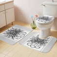 thumbnail image 2 of Eucalyptus Gray Bath Mat 3 Piece Bathroom Rug Set, Stripes Bottle Flower Cactus Plant Non Slip Bath Rug Contour Mat and Toilet Lid Cover, Absorbent Shower Mats Soft Bath Rugs and Mats Sets, 2 of 8