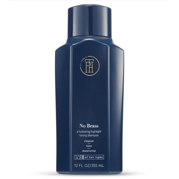 TPH BY TARAJI No Brass Vitamin E Hydrating Blue Toner Shampoo for Brunettes & Color Treated Hair | Cleanse, Tone, Moisturize | Shine Enhancing | Curly Hair Product, 12 oz.